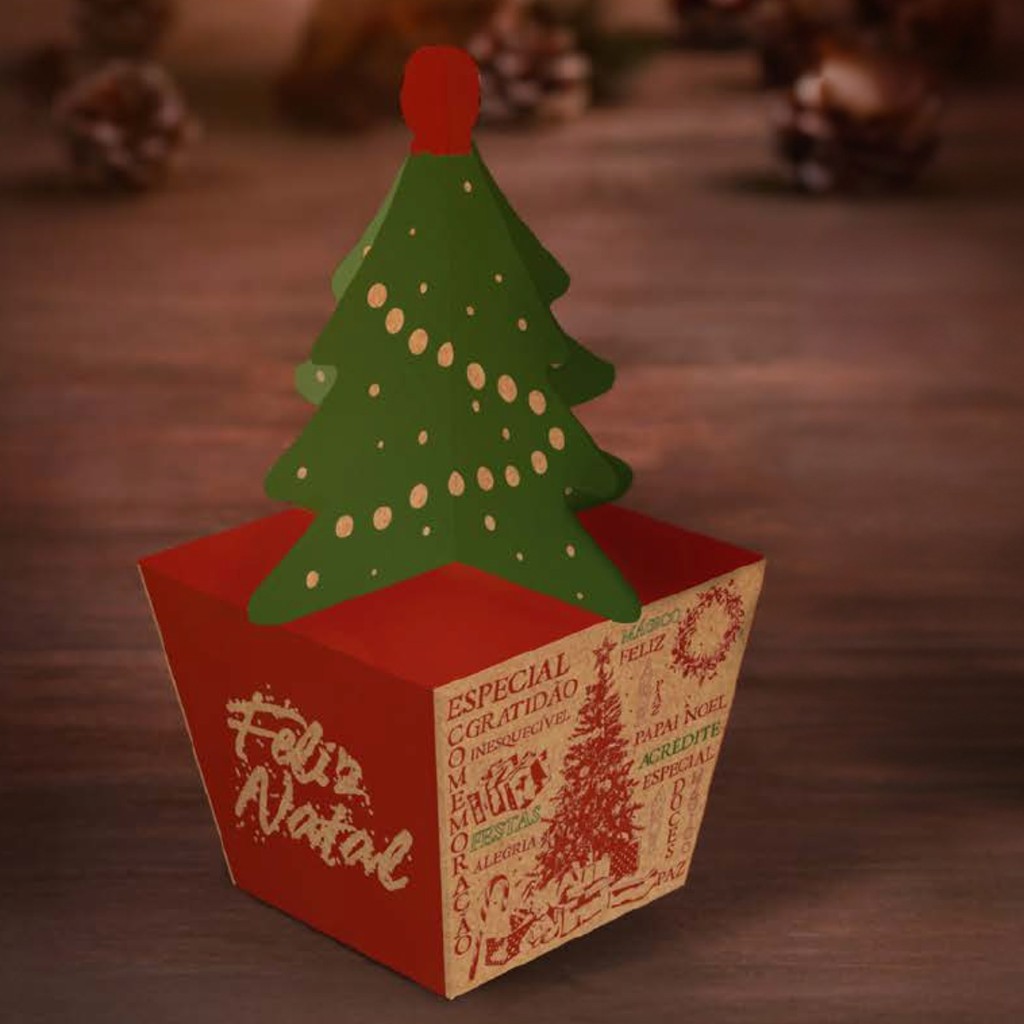20 CAIXA LEMBRANCINHA ARVORE NATAL 8X8X6,5 ESSENCIA 5651 KRAFT (NATAL 2025 IDEIA)