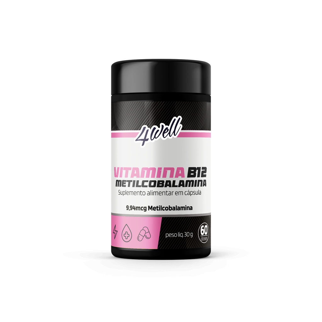 Vitamina B12 4well - Metilcobalamina 9,94mcg - 60 cápuslas em Oferta na Shopee