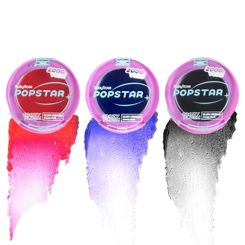 Blush Cremoso Ruby Rose Crazy Flush Popstar Hbm04 em Oferta na Shopee