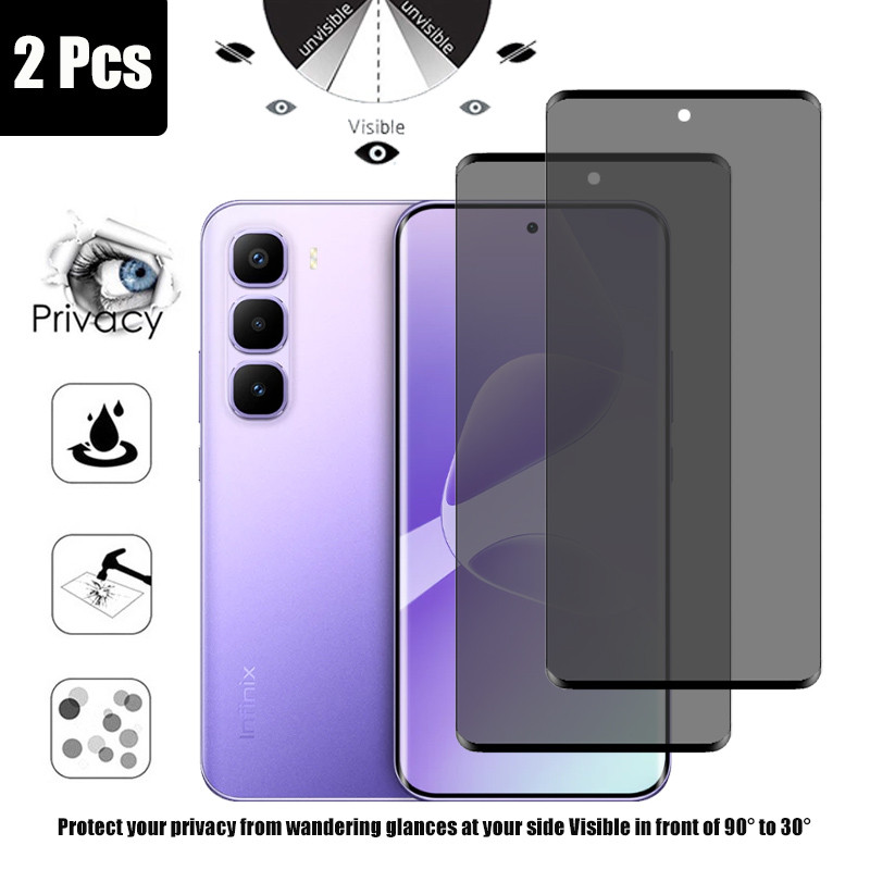 1-2 Pçs infinix Quente 60 Pro + Fogo Livre Anti-Espionagem Vidro Temperado Protetor De Tela De Privacidade Para 60i 50 P
