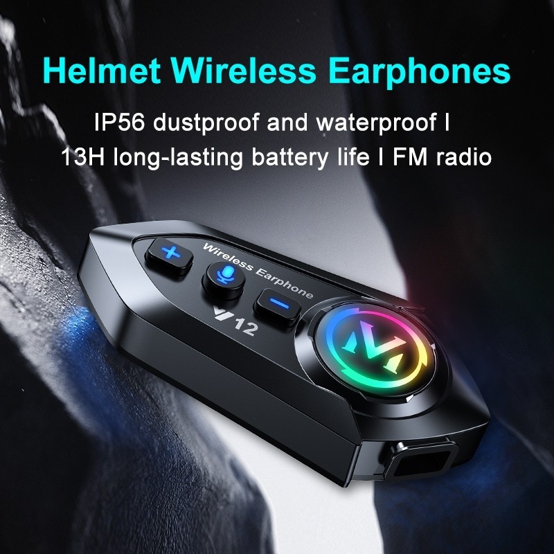 Y12 Pro Capacete Da Motocicleta Fone De Ouvido Bluetooth Interfone Poeira E IPX6 À Prova  Água canaa yl