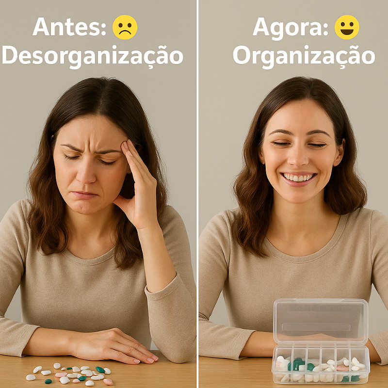 Porta Remédios E Comprimidos Organizador Noite E Dia Sanremo comprimidos semanal novo prático bom
