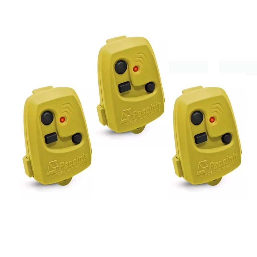 Kit 3 Controles para Portão Peccinin Nice 433,92 Tx 3c - Amarelo