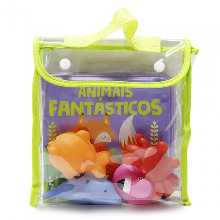 Diversão no Banho! LIVROS DE BANHO COM BOLSA E BICHINHOS