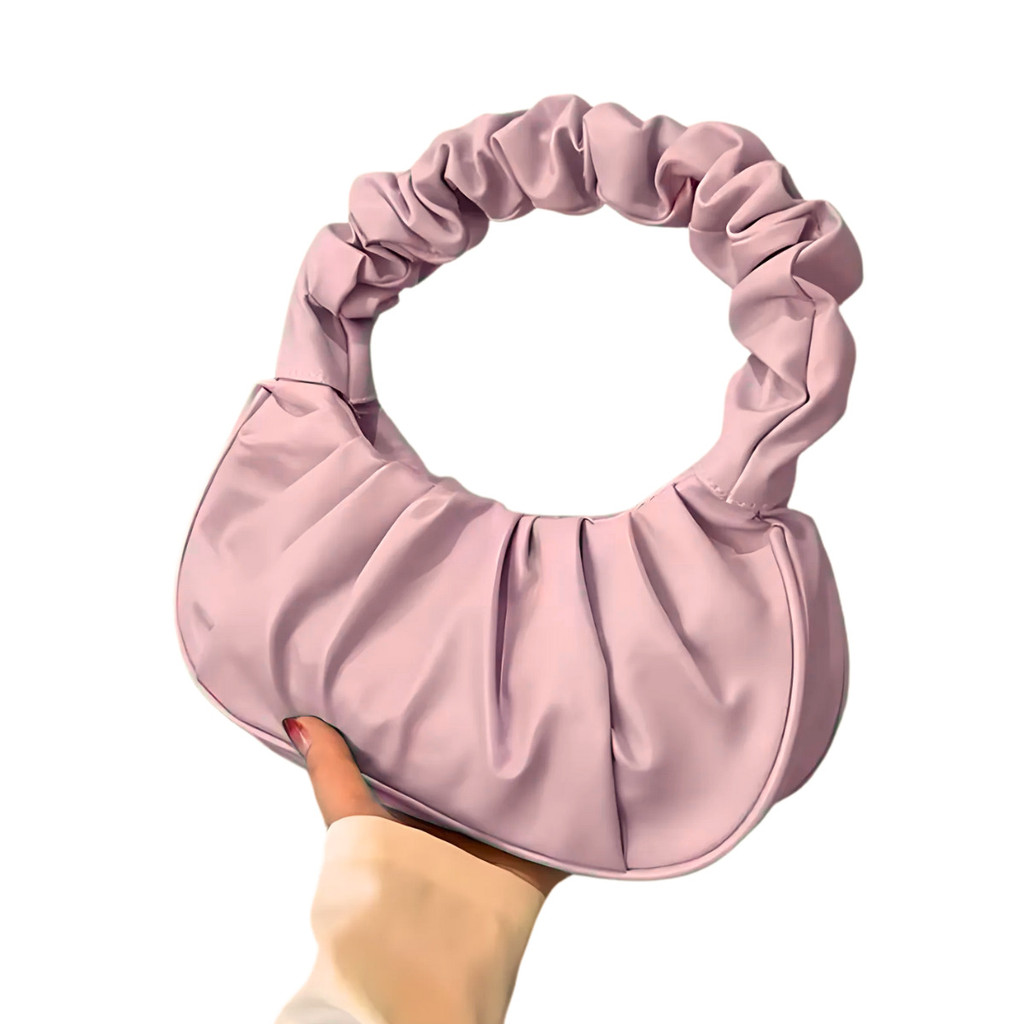 bolsa nuvem de moda pregueada, sólida e grande capacidade para arrasar! bolsinha feminina pratica