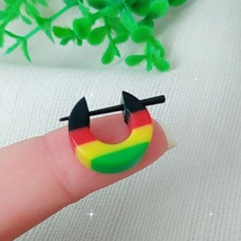 Brinco argola reggae Jamaica tribal bob Marley masculino feminino 1 unidade