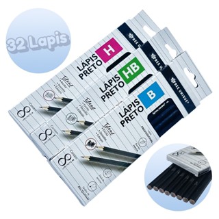Kit 24 Lápis Preto Grafite Graduado Bee Unique | H, HB, B, | Desenho Técnico e Profissional em Oferta na Shopee