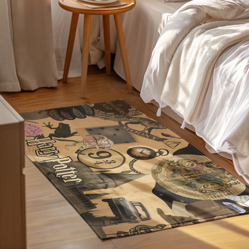 Tapete Decorativo 118x70cm Antiderrapante Sala, Quarto, Espaço Ícones Bege em Oferta na Shopee