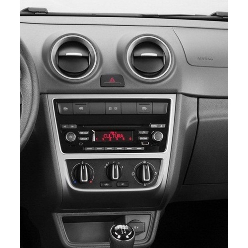 Moldura 6.8" e 7" VW Gol, Saveiro e Voyage G6 (Com suporte para 6 botões) - Prata em Oferta na Shopee