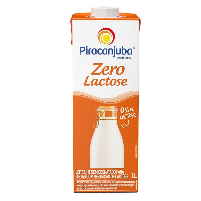 Leite Semidesnatado Piracanjuba Zero Lactose 1 Litro em Oferta na Shopee
