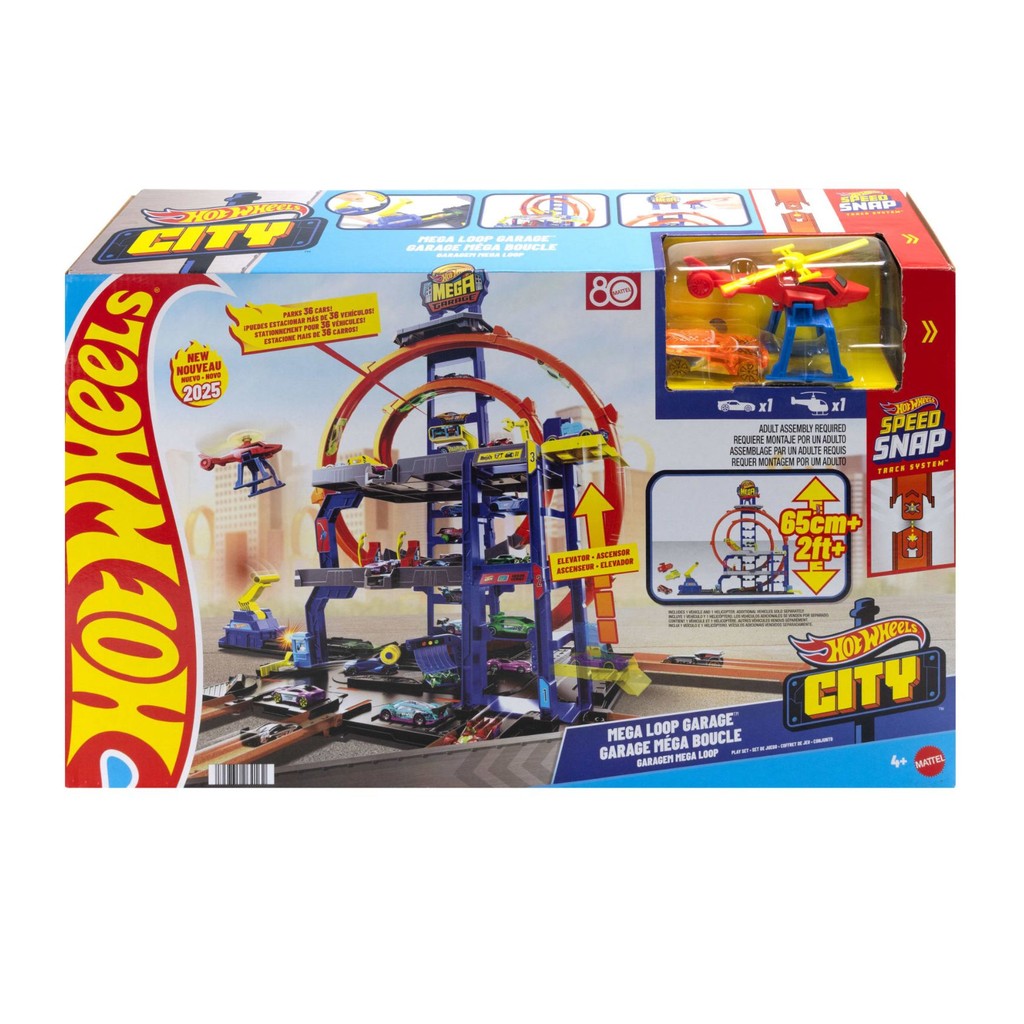 Pista Garagem Mega Loop - Mega Loop Garage - Hot Wheels City - Mattel