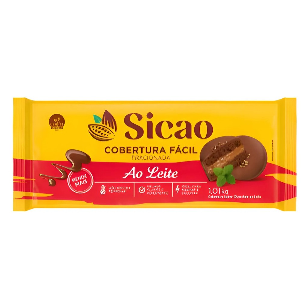 COBERTURA FRACIONADA BARRA FÁCIL SICAO 1,01Kg - AO LEITE