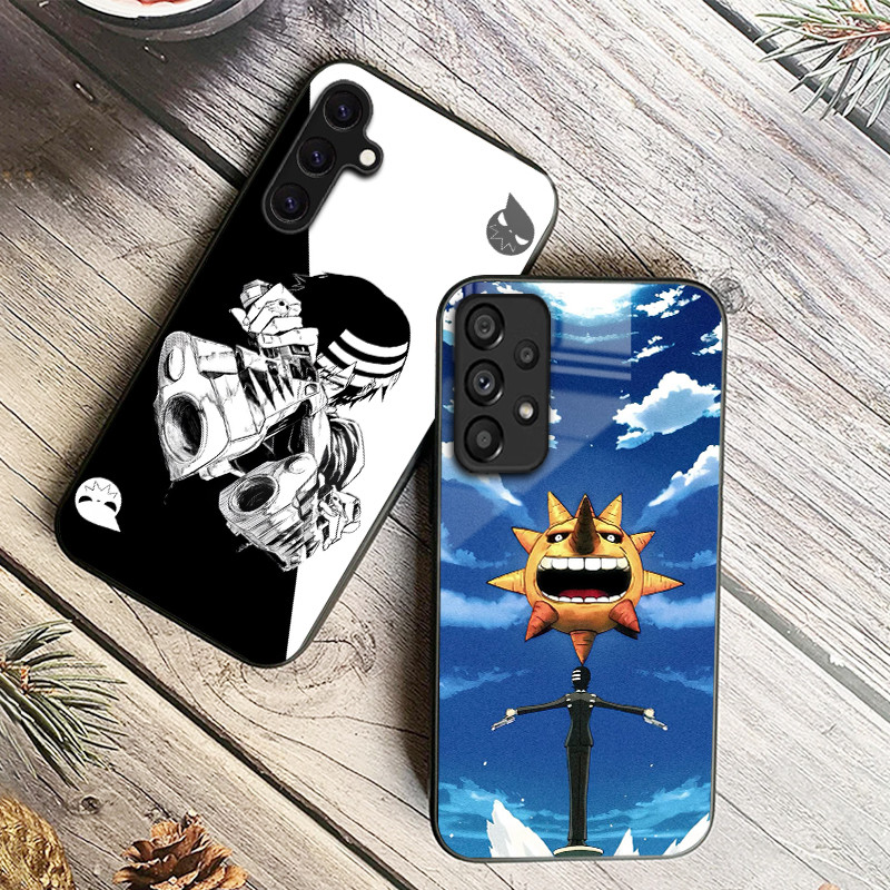 soul eater 01 Capa De Telefone De Vidro Para Samsung Galaxy A14 A16 A30 A22 A32 A33 A15 A35 A42 A55 A56 4G A52 A53 A54 A