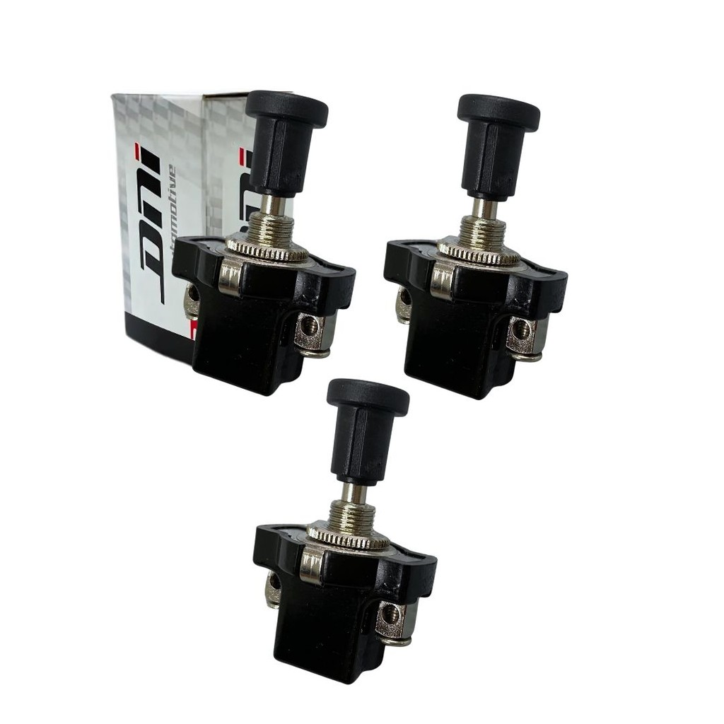 Kit 3 Chaves Comutadora Tic Tac Puxa Empurra Uso Geral 2 Posições 2 Terminais Interruptor Universal