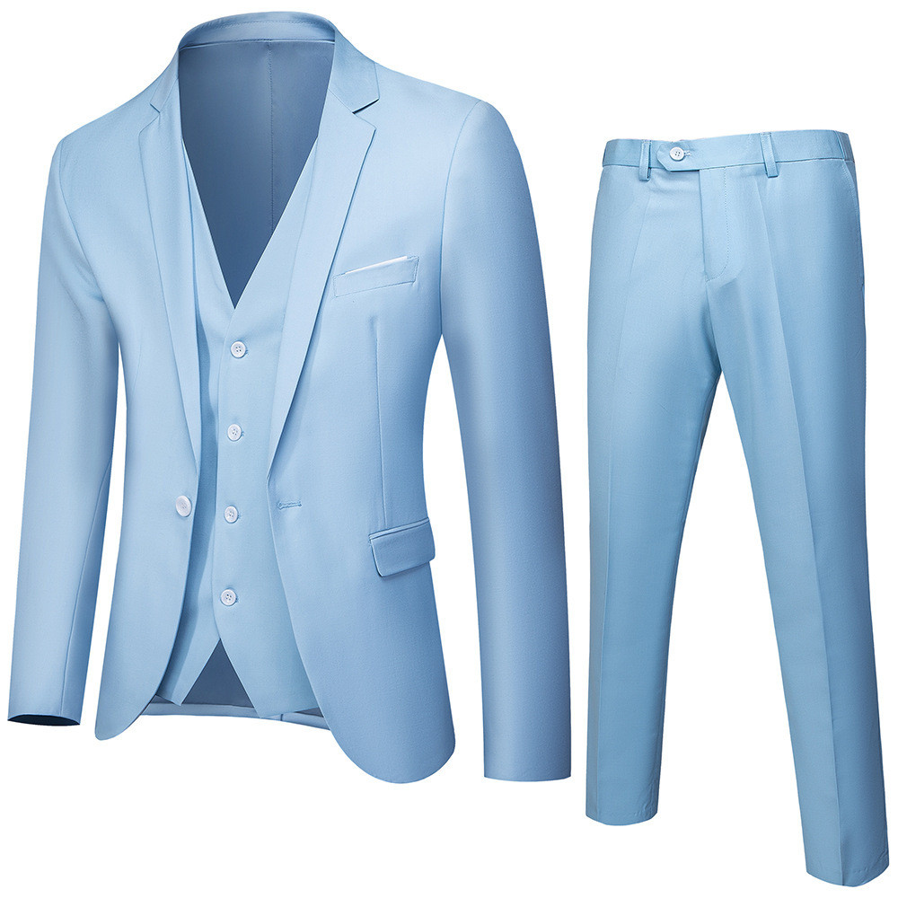 Conjunto De 2 Peças De Terno Masculino Estilo Coreano , Ajuste Fino Para Noivo De Casamento E Escritório , Blazer De Neg