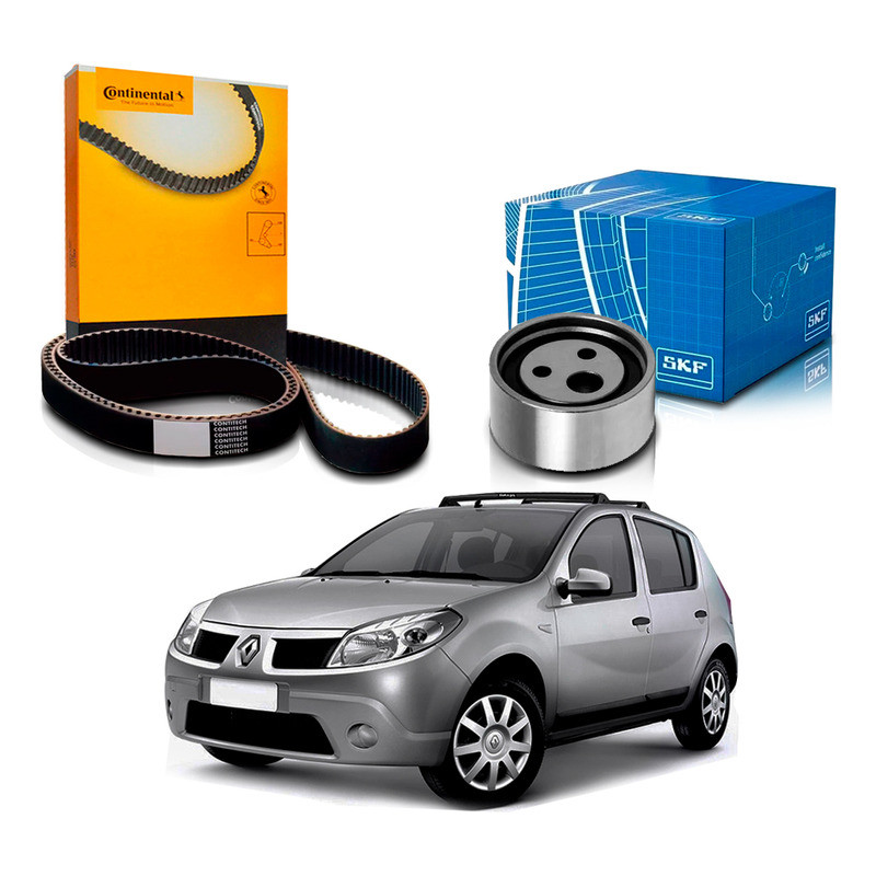 Kit Correia Dentada Tensor,, Sandero 1.6 8v 2007 A 2008 em Oferta na Shopee