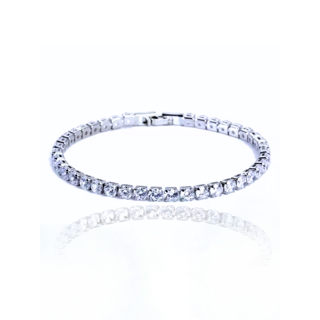 Pulseira Riviera Banhada a Prata 925 - Tennis Bracelet