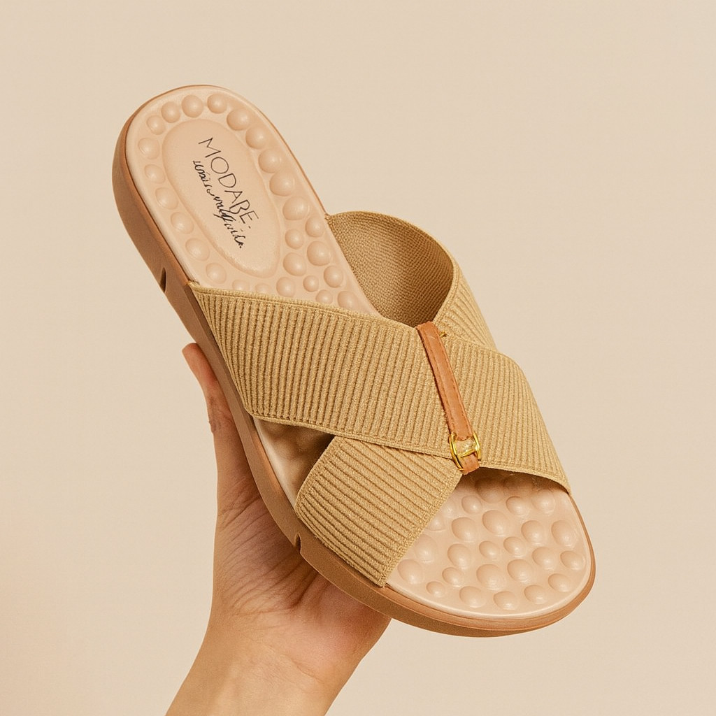 Chinelo Feminino Ortopédico Modare Esporão Massageador Elastico Tamanco Anabela Confortável