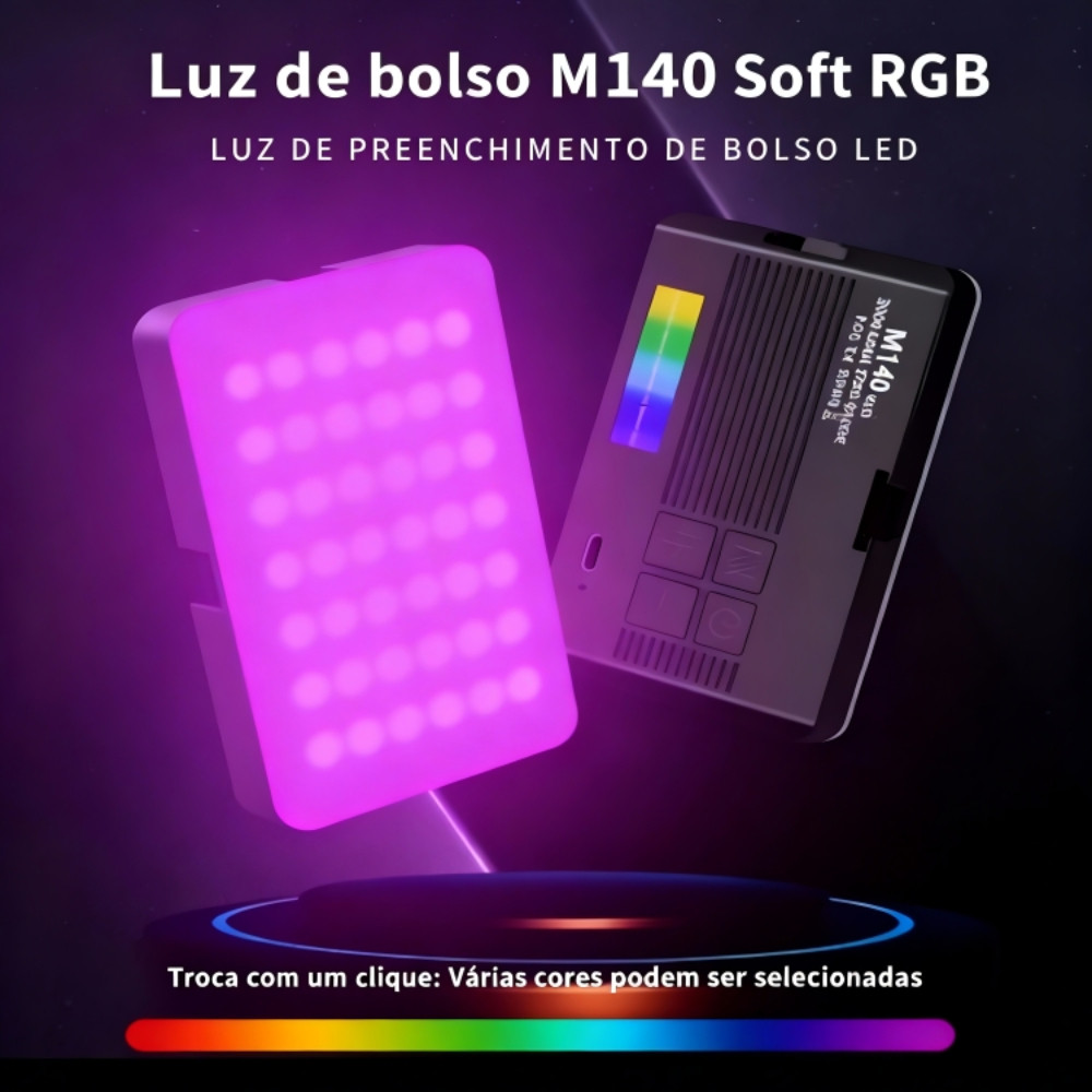 Luz De Preenchimento Portátil Rgb Para Celular Tablet E Cam  M140 Envio Imediato