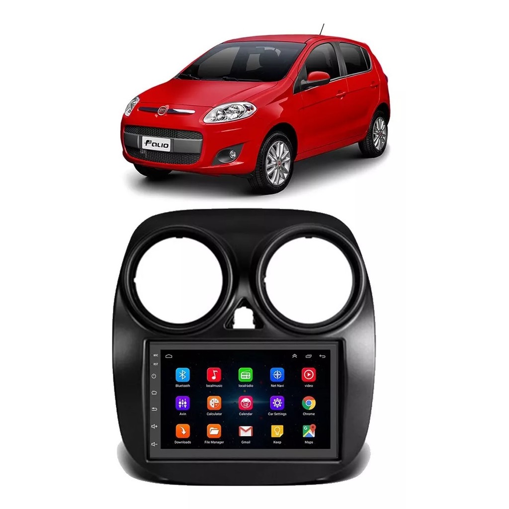 Kit Multimídia Palio 2012 / 2016 Attractive Android 7 Pol 2/32GB Carplay - 701KC First Option