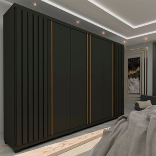 Guarda Roupa Casal 6 Portas 4 Gavetas Absolut New 100% MDF Grafite/Grafite em Oferta na Shopee