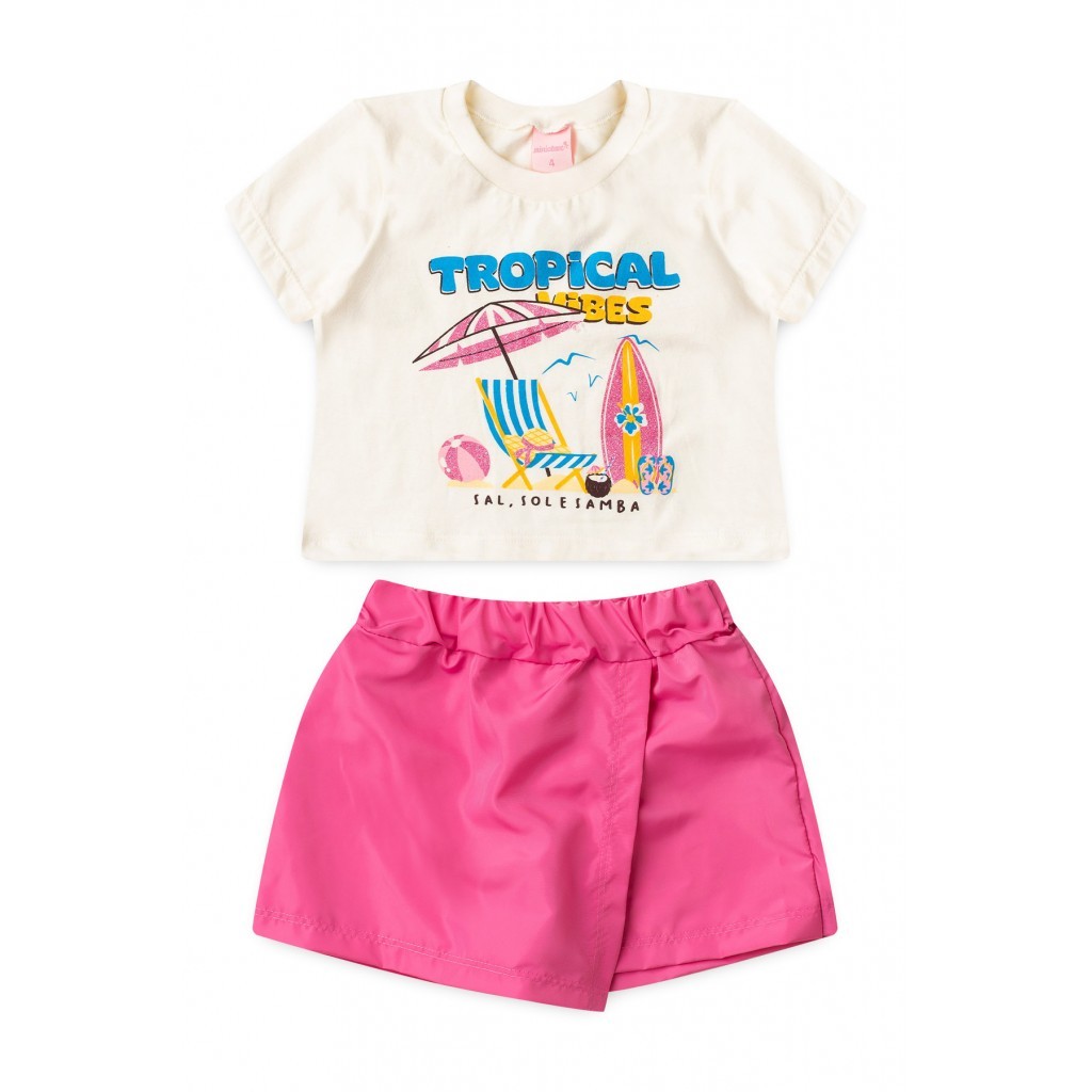 Conjunto Infantil Feminino Dia De Praia em Oferta na Shopee