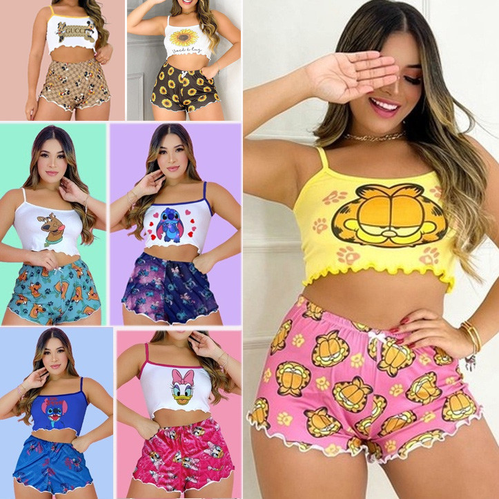Conjuntos Baby Doll Short Doll Sem Bojo Original Estampas Personagens