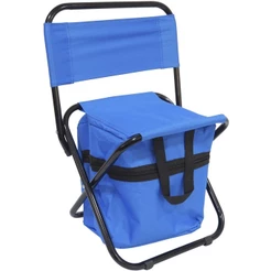 Cadeira Dobrável Camping e Pesca com Bolso Azul Importway Resistente Portátil e Leve