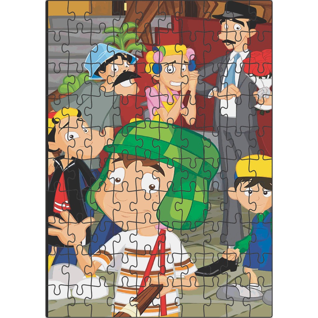 Quebra-cabeça Infantil Educacional Feito em Madeira (MDF) Chaves 20X28 cm 100 peças em Oferta na Shopee