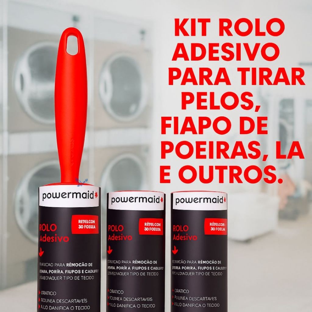 Rolo Tira Pelos Rolo Adesivo Com Refil - 30 Folhas