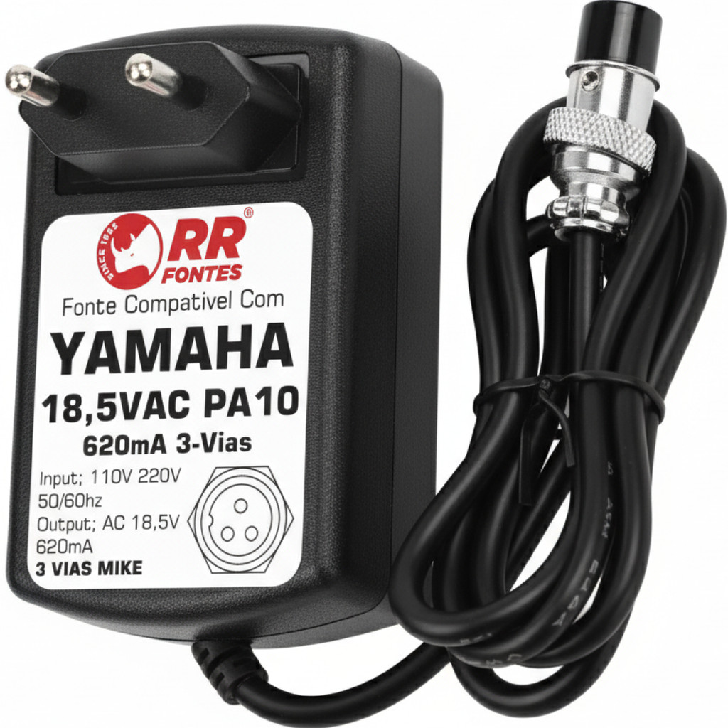 FONTE 18,5V PA-10 PARA MESA DE SOM MIXER DJ YAMAHA MG8, MG10, MG12, MW8, MW10, PA10
