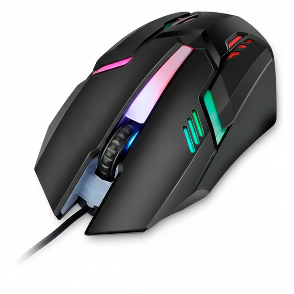 Mouse Gamer USB C/ Iluminação RGB Ergonômico P/ Jogos Design Confortável P/ Longas Sessões Notebook PC Setup Computador