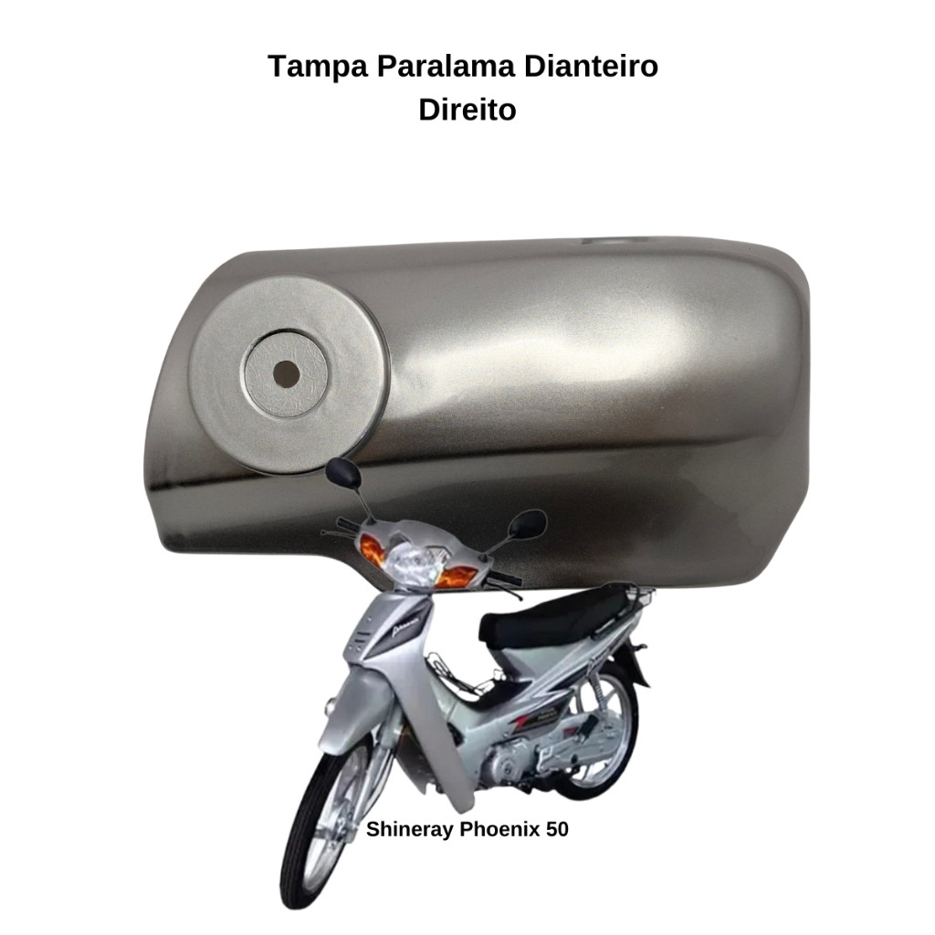 Tampa do Paralama Dianteiro Lado Direito Shineray XY 50Q Phoenix Prata