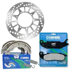 Disco de Freio Dianteiro Crosser 150 Sem Abs 2014-2017 + Pastilhas e Lonas Cobreq
