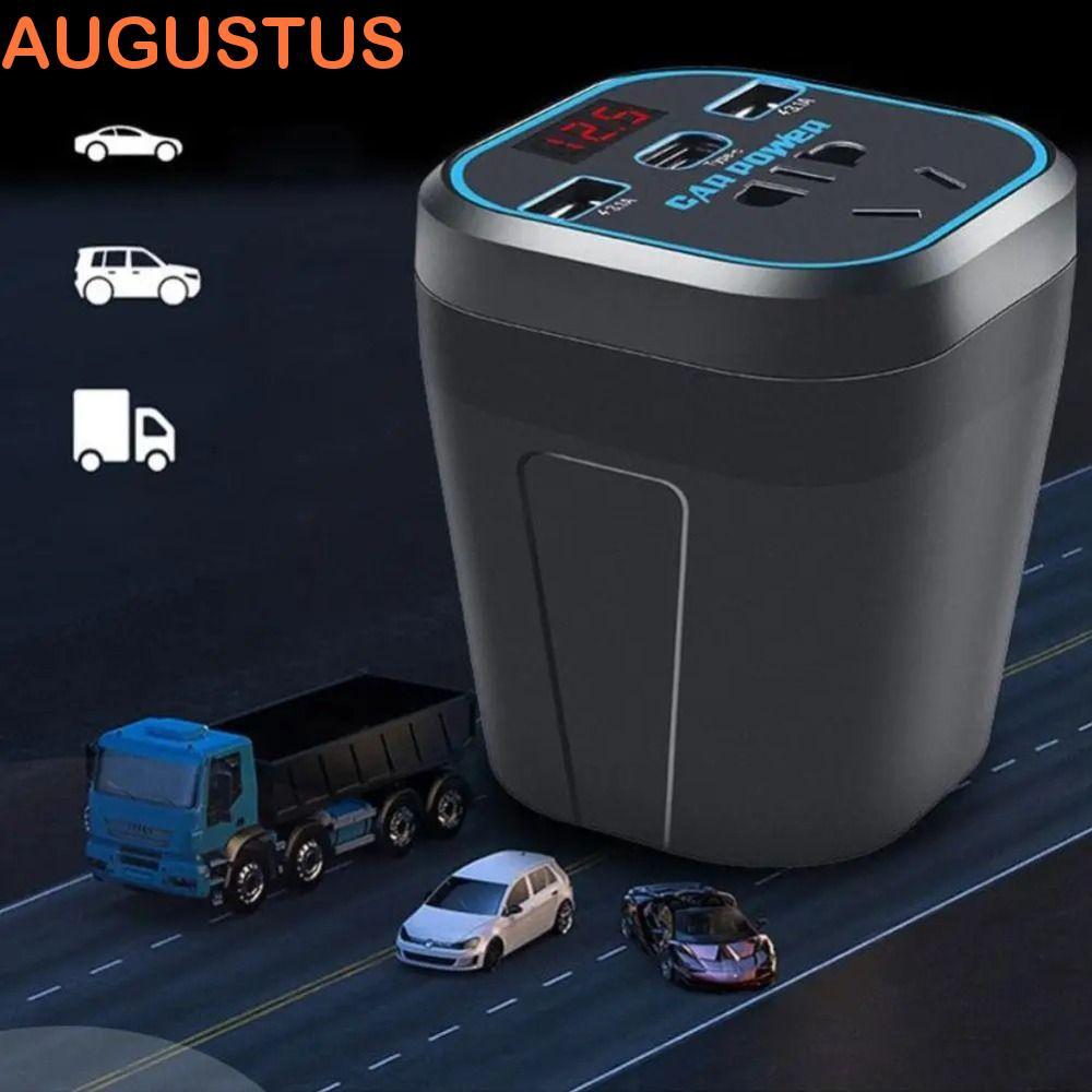 Inversor Montado Em Veículo AUGUSTUS , Conversor De Energia Universal Tipo C Para Carro , Peça De Soquete Carregador Aut