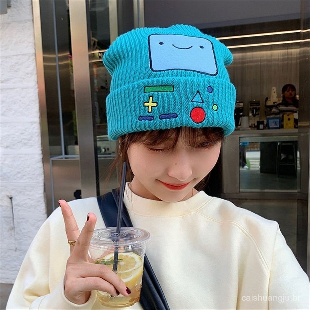 Gorro de Tricô NEOLDEN, Gorro de Inverno Bordado com Desenhos Animados, Estilo Gamer |     Padrão de caveira em tricô un