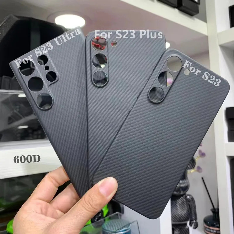 Capa De Fibra De Carbono Para Samsung Galaxy S23 Ultra Protetora Aramida Anti-Qu