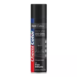 Tinta Spray Uso Geral Preto Brilhante 400ml - Chemicolor