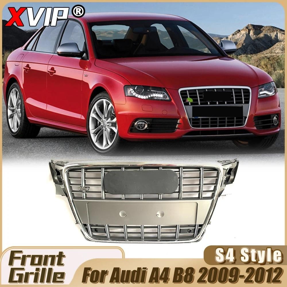 XVIP Combinação Perfeita Estilo S4 Grade De Corrida Preta Cromada Com Anel Cromado Para Audi A4 A4 Avan S4 B8 2009-12 Ac