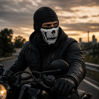 Balaclava touca ninja motoqueiro caveira com proteção térmica leve e respirável masculina