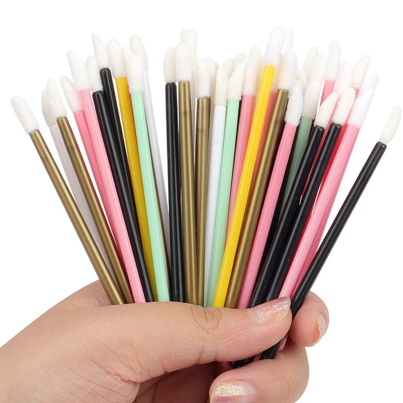 100 Pçs Escova Labial Extensão De Cílios Pincéis De Maquiagem Para Rímel Aplicador Batom Varinhas Ferramentas Cosméticas