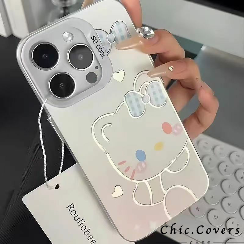 Efeito Prata Iridescente Capa Capinha Para iPhone 7 8 14 15 16 Plus XS X XR 11 1