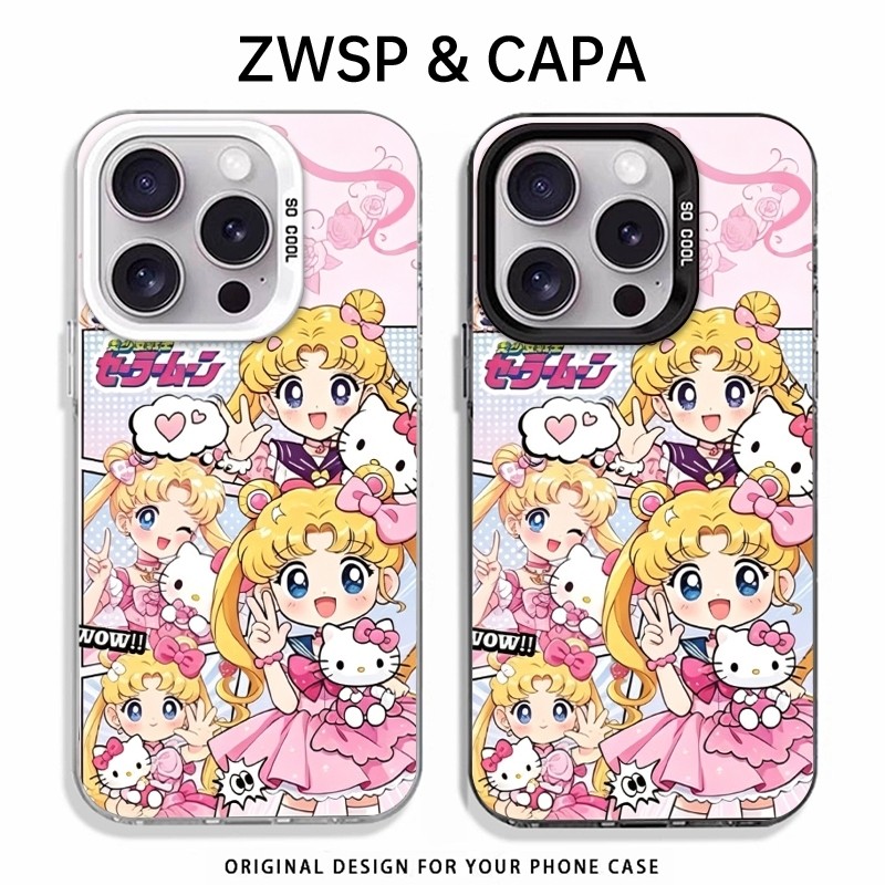 Capinha para todos os modelos de iPhone 11 12 13 PRO 14 15 Pro Max 16 E 17 Plus XR Garota bonita estilo anime rosa