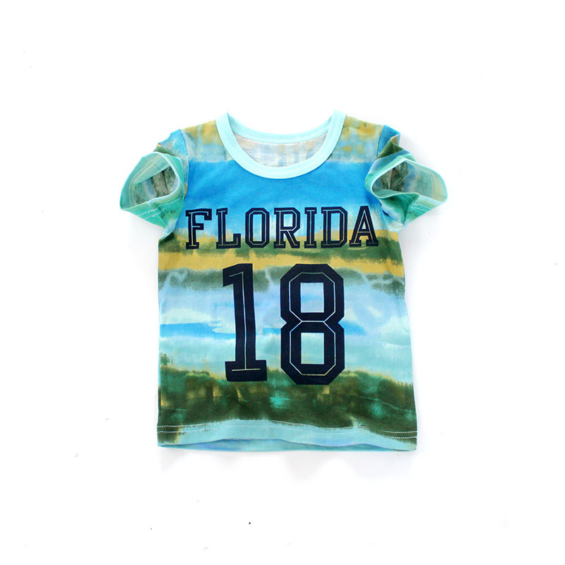 Comércio exterior roupas infantis ordem japonesa novo estilo meninos floresta Realm camiseta de manga curta crianças alg