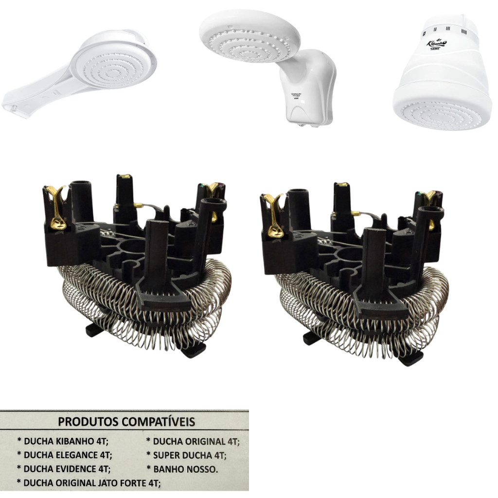 Resistência Fame Vida Longa 4T 6800W 220V - Ducha Kibanho 4T - Banho Nosso - Super Ducha 4T