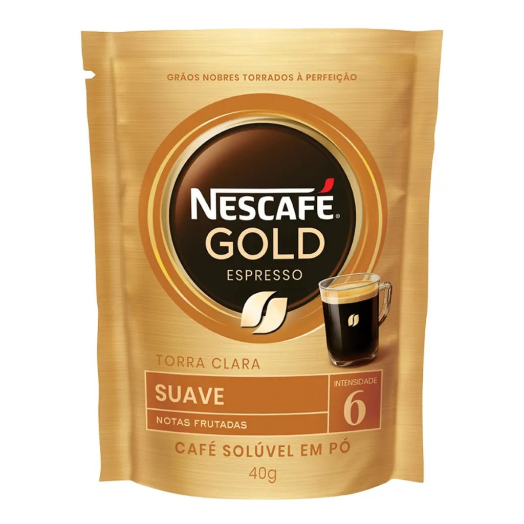 Sache Café Solúvel Nescafe Gold Intensidade 6 Espresso Suave 40g