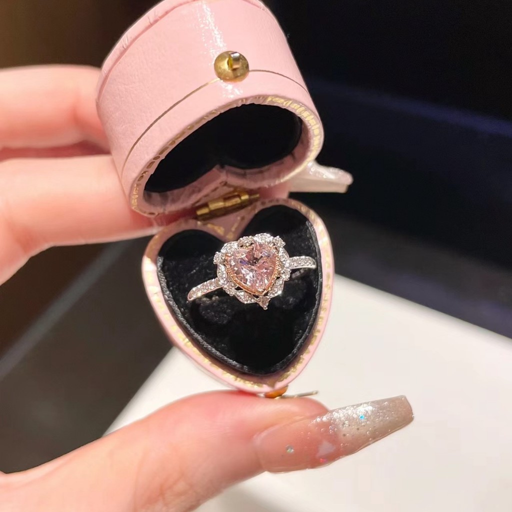 Anel de diamante falso para correr princesa casamento falso anel de diamante feminino imitação Moissanite anel proposta 