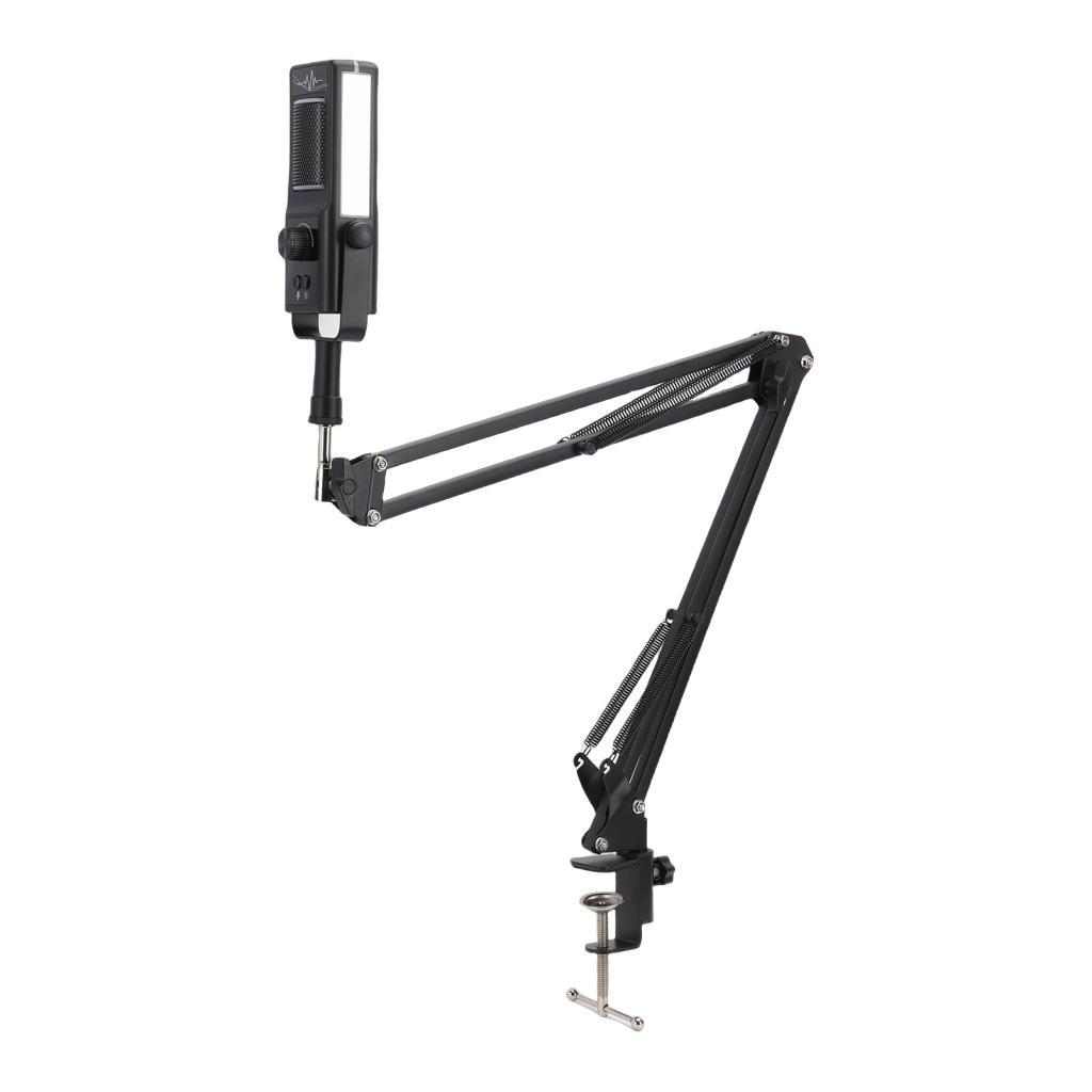 Eacam RGB Lighting Kit de microfone profissional Microfone condensador USB com suporte de braço de lança Cancelamento