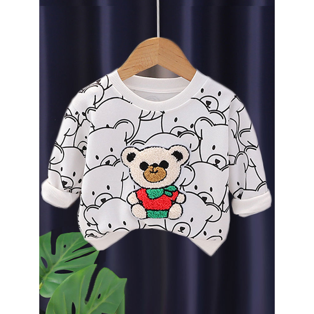 Meninos outono estilo ocidental moletom de manga comprida bebê primavera outono crianças fino topo roupas infantis bebê 