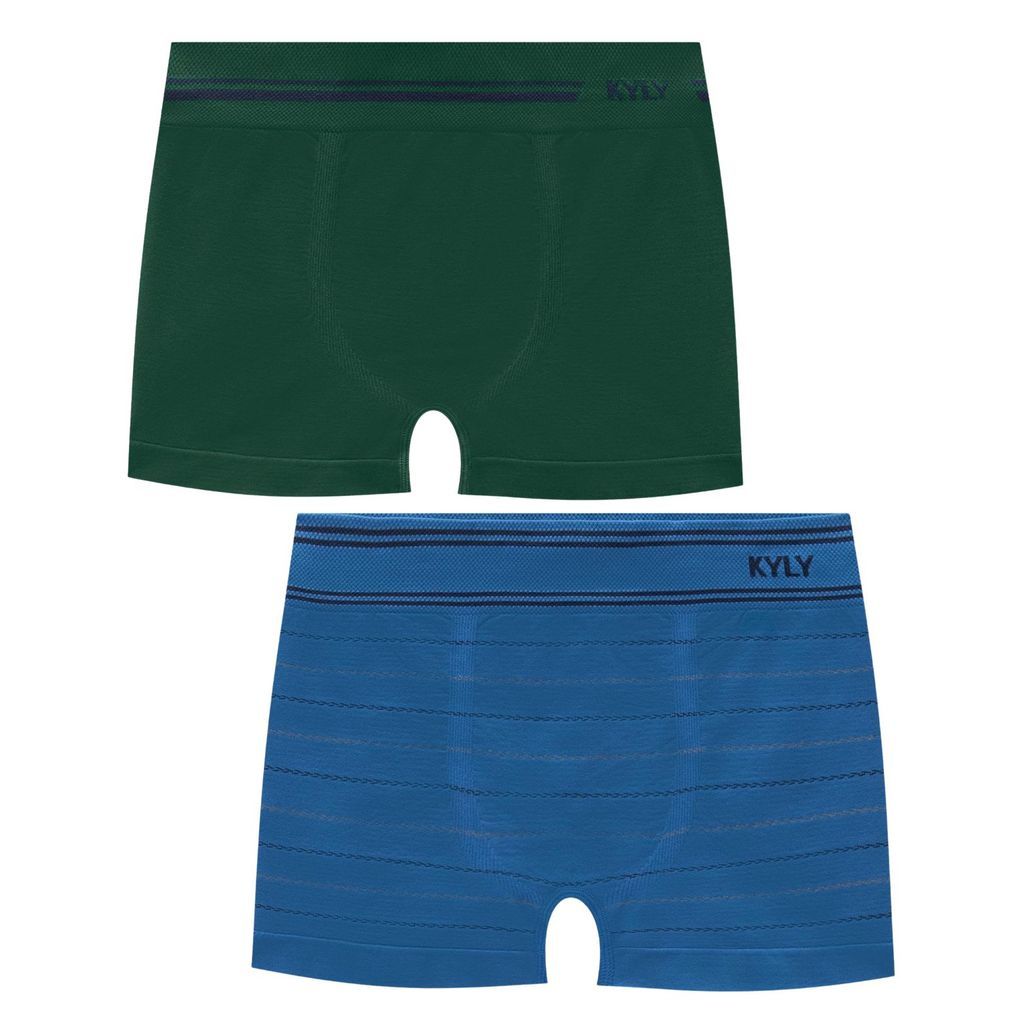 Kit Cueca Infantil Boxer Sem Costura Microfibra 2 Peças Menino Confortável e Sofisticado Kyly# 1000 - KELLYNHA